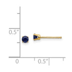 14k 3mm September/Sapphire Post Earrings