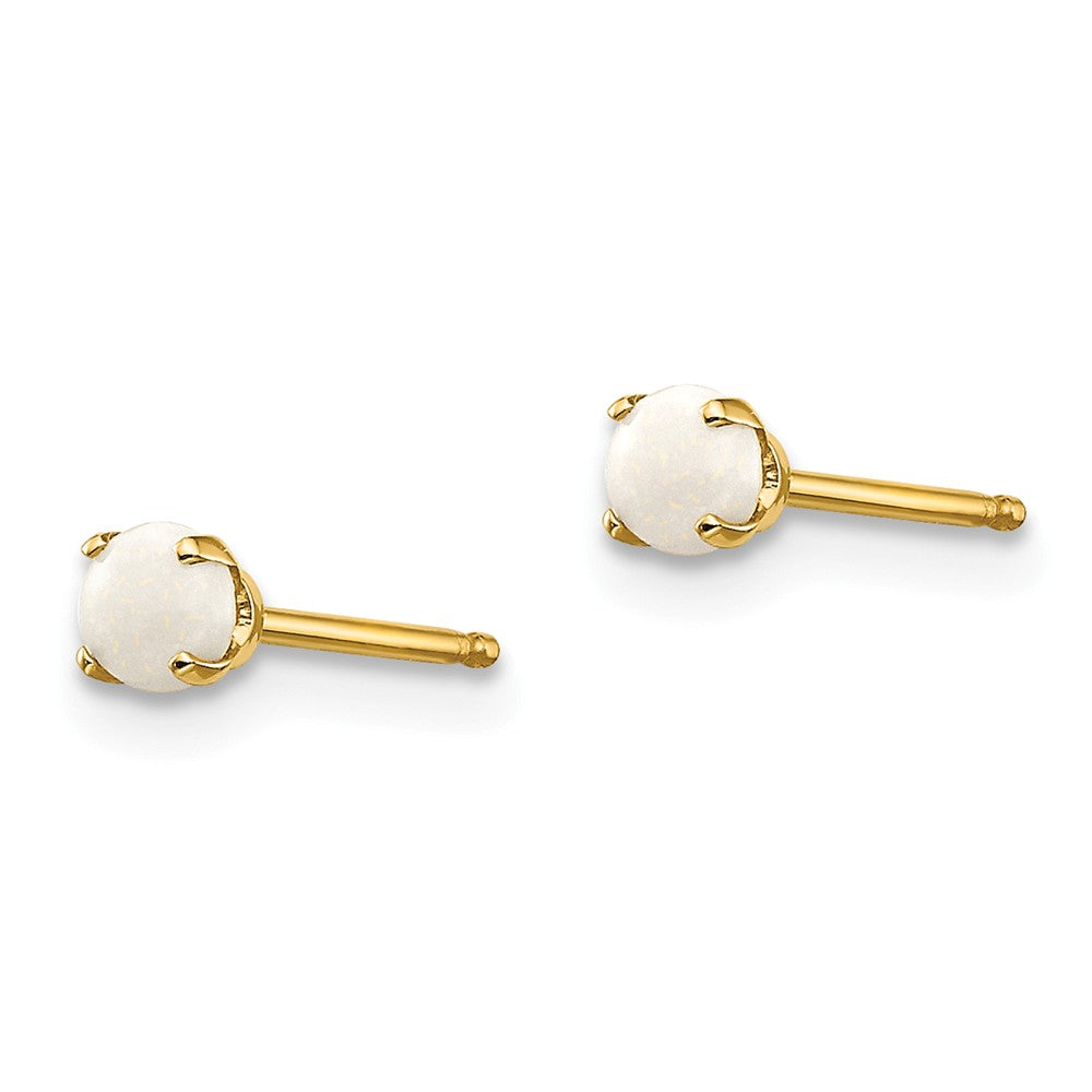 14K 3mm October/Opal Post Earrings Secondary image