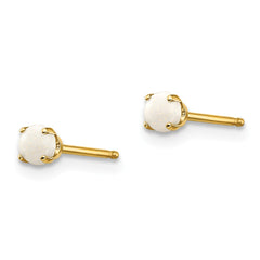 14K 3mm October/Opal Post Earrings