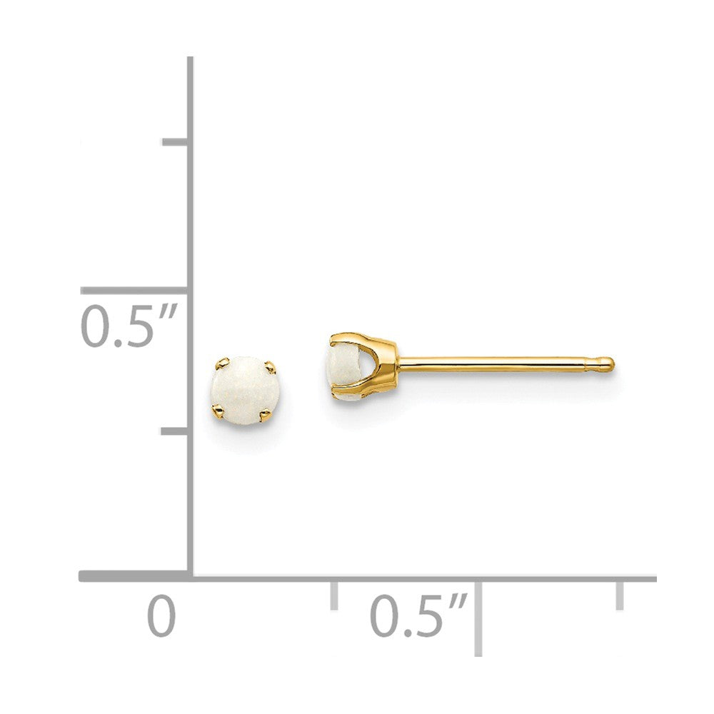 14k 3mm October/Opal Post Earrings