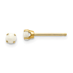 14K 3mm October/Opal Post Earrings