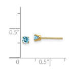 14k 3mm December/Blue Topaz Post Earrings