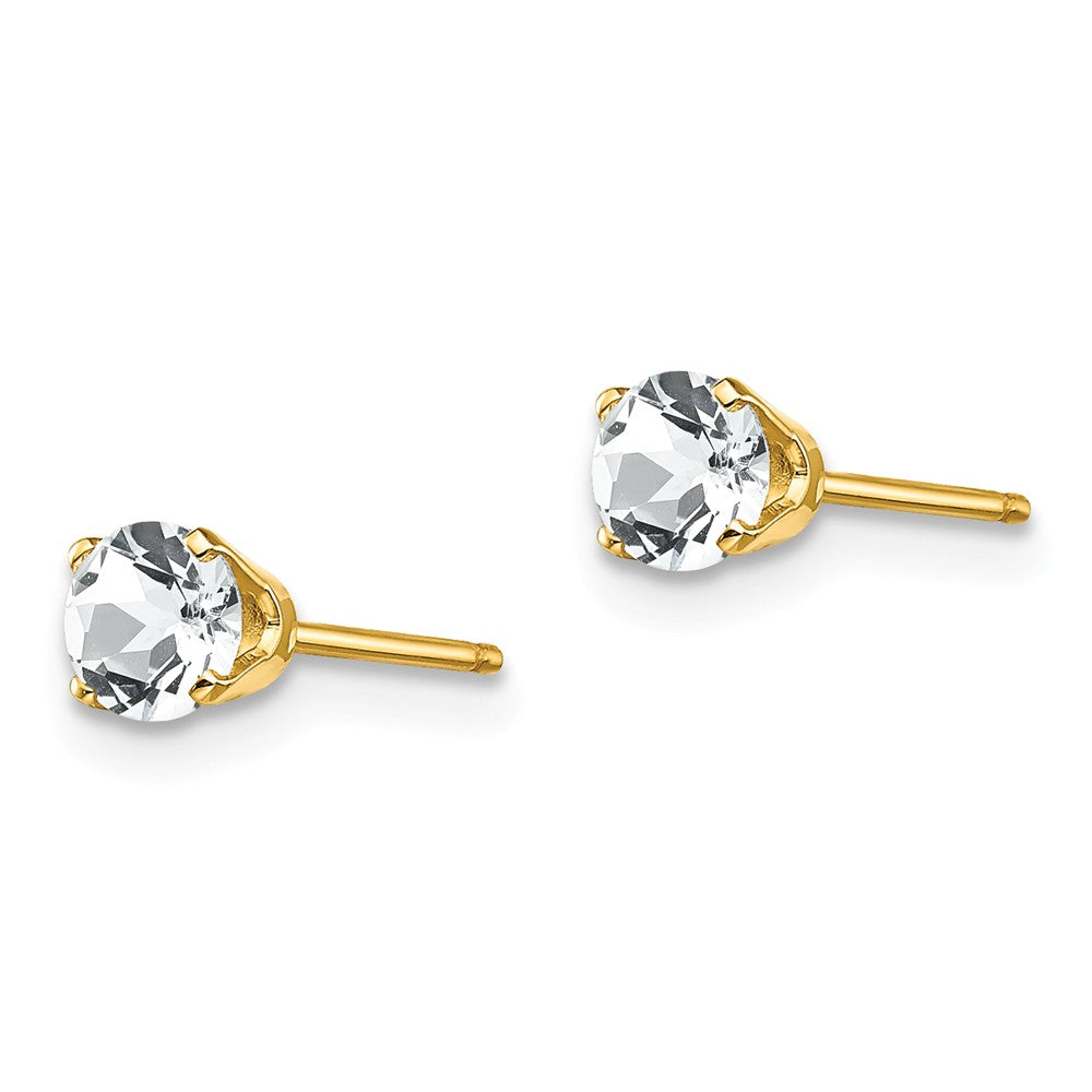 14K 4mm April/White Topaz Post Earrings Secondary image