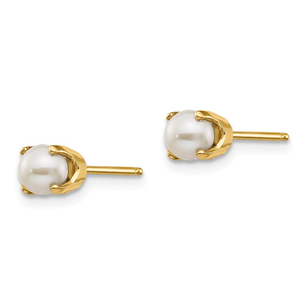 14K 4mm June/FW Cultured Pearl Post Earrings Secondary image