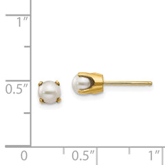 14k 4mm June/FW Cultured Pearl Post Earrings