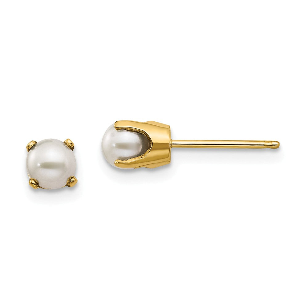 14K 4mm June/FW Cultured Pearl Post Earrings