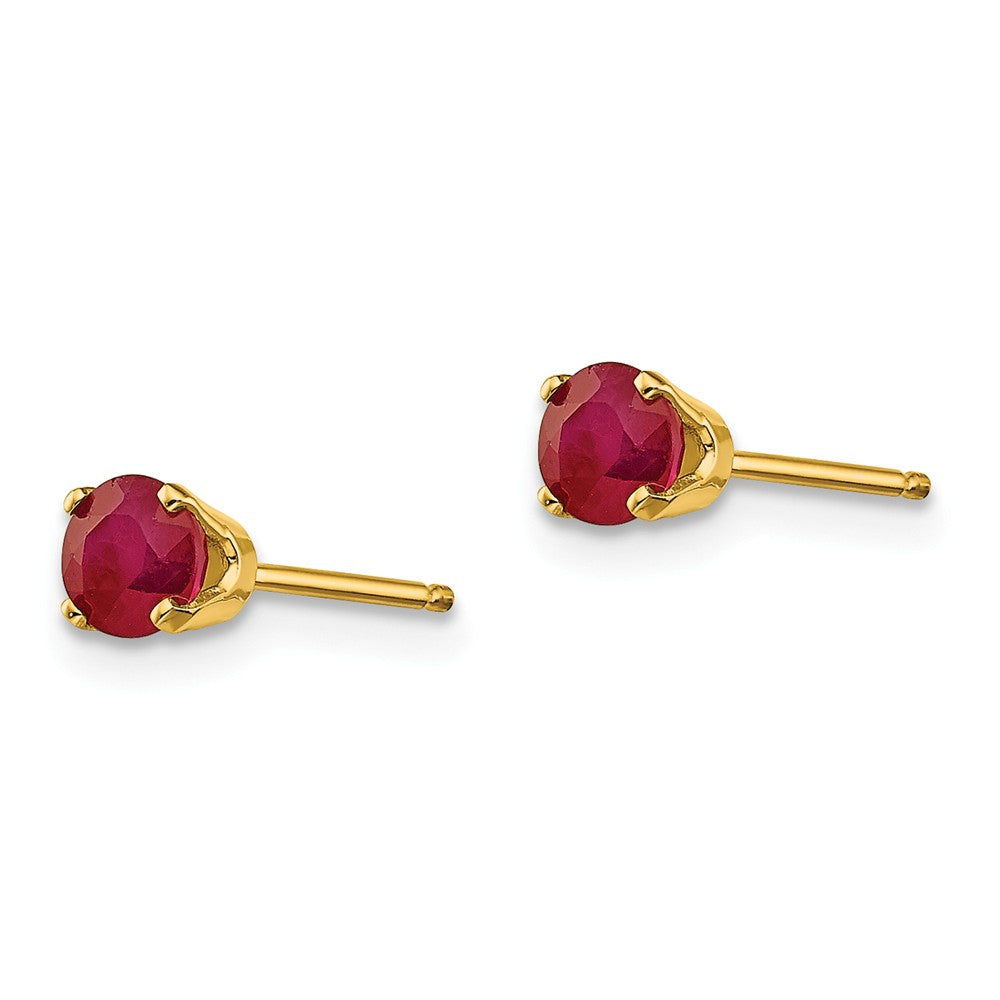 14K 4mm July/Ruby Post Earrings Secondary image