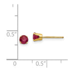 14k 4mm July/Ruby Post Earrings