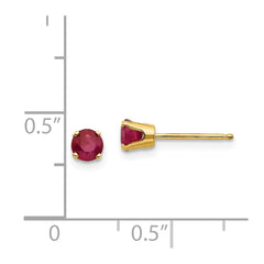 14k 4mm July/Ruby Post Earrings