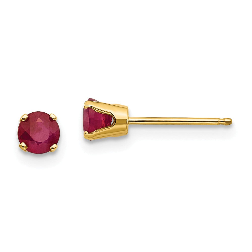 14K 4mm July/Ruby Post Earrings Main image