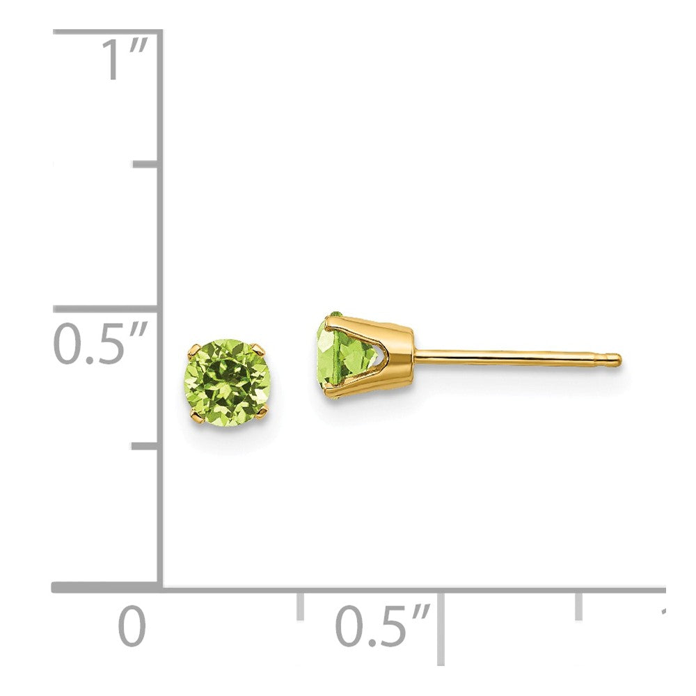 14k 4mm August/Peridot Post Earrings