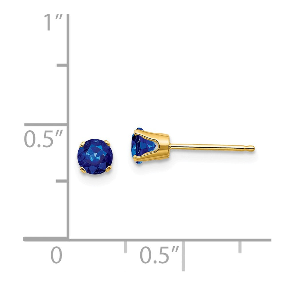 14k 4mm September/Sapphire Post Earrings