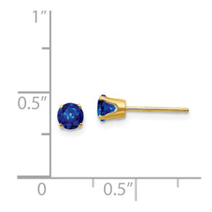 14k 4mm September/Sapphire Post Earrings