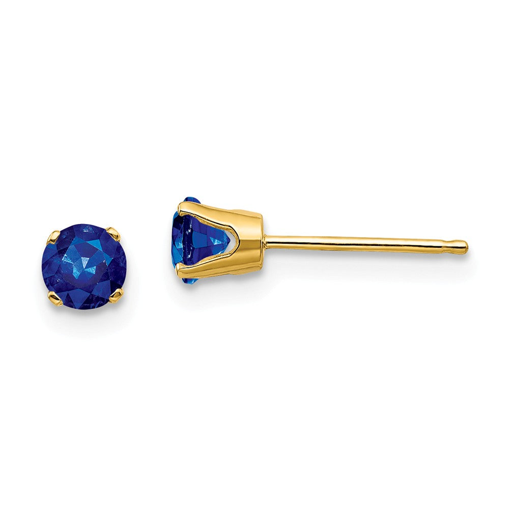 14K 4mm September/Sapphire Post Earrings Main image