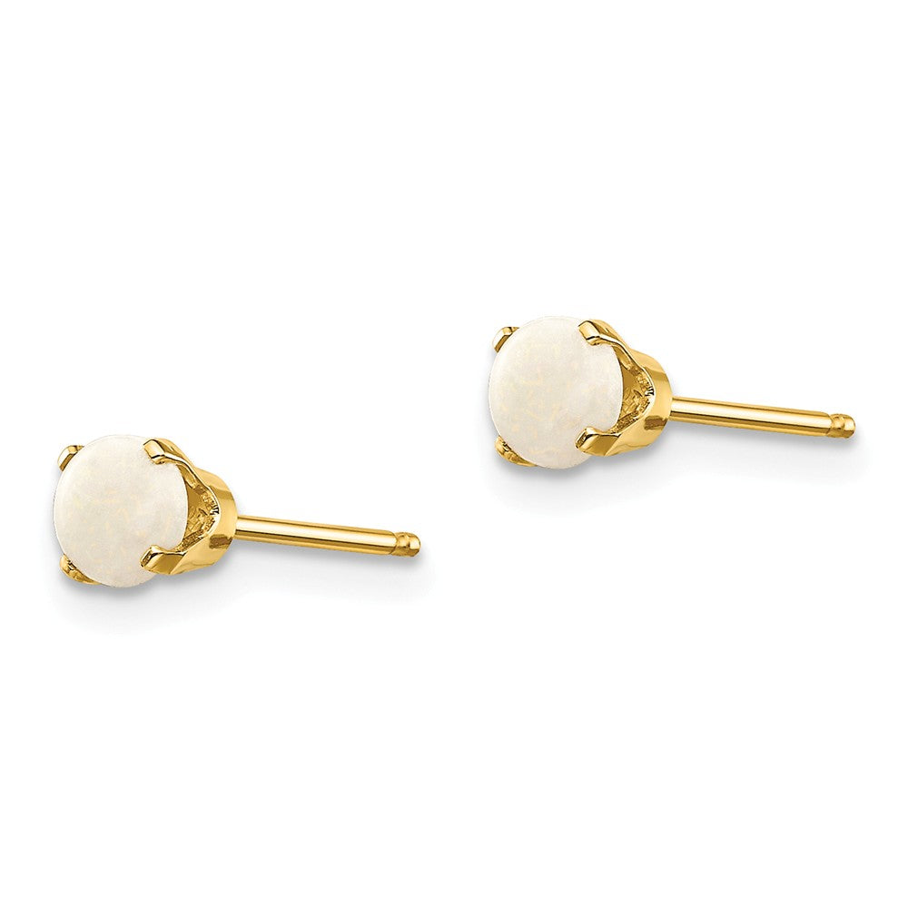 14K 4mm October/Opal Post Earrings Secondary image