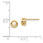 14k 4mm Bezel June/FW Cultured Pearl Post Earrings