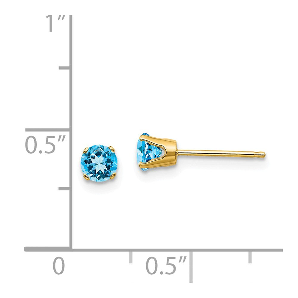 14k 4mm December/Blue Topaz Post Earrings