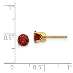 14k 5mm Garnet Earrings - January