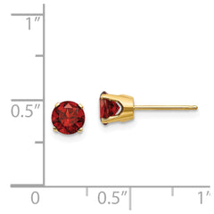 14k 5mm Garnet Earrings - January