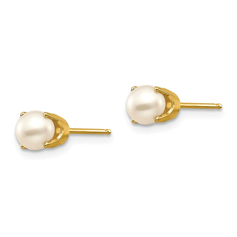 14K 5mm FW Cultured Pearl Earrings-June Secondary image
