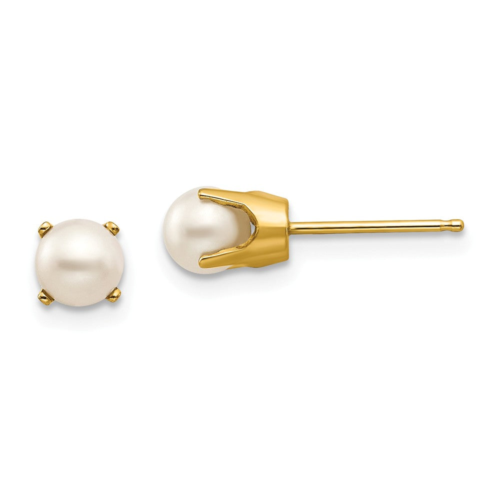 14K 5mm FW Cultured Pearl Earrings-June