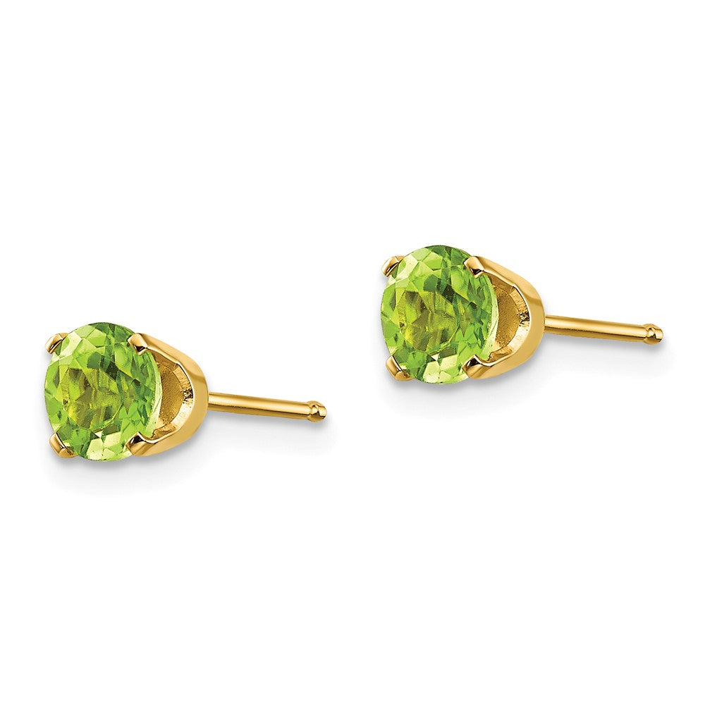 14K 5mm Peridot Earrings August Secondary image