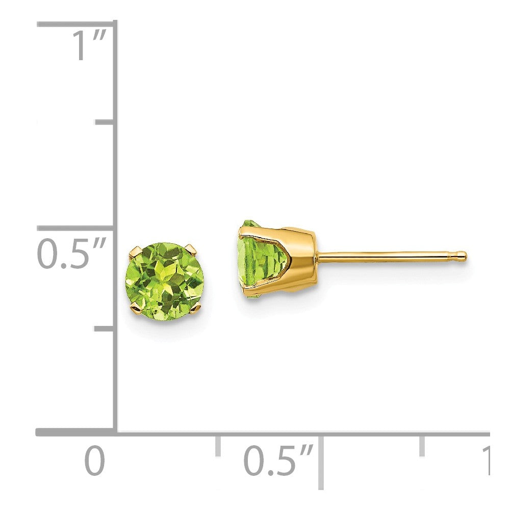 14k 5mm Peridot Earrings - August