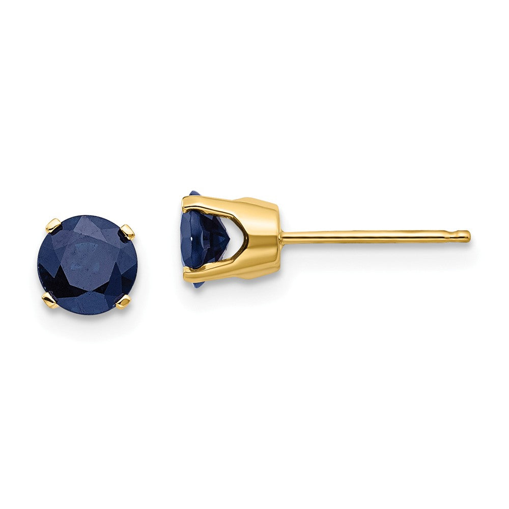 14K 5mm Natural Sapphire Earrings - September