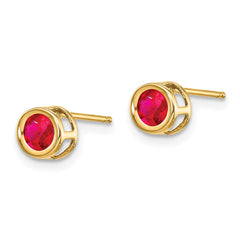 14K Ruby Earrings July