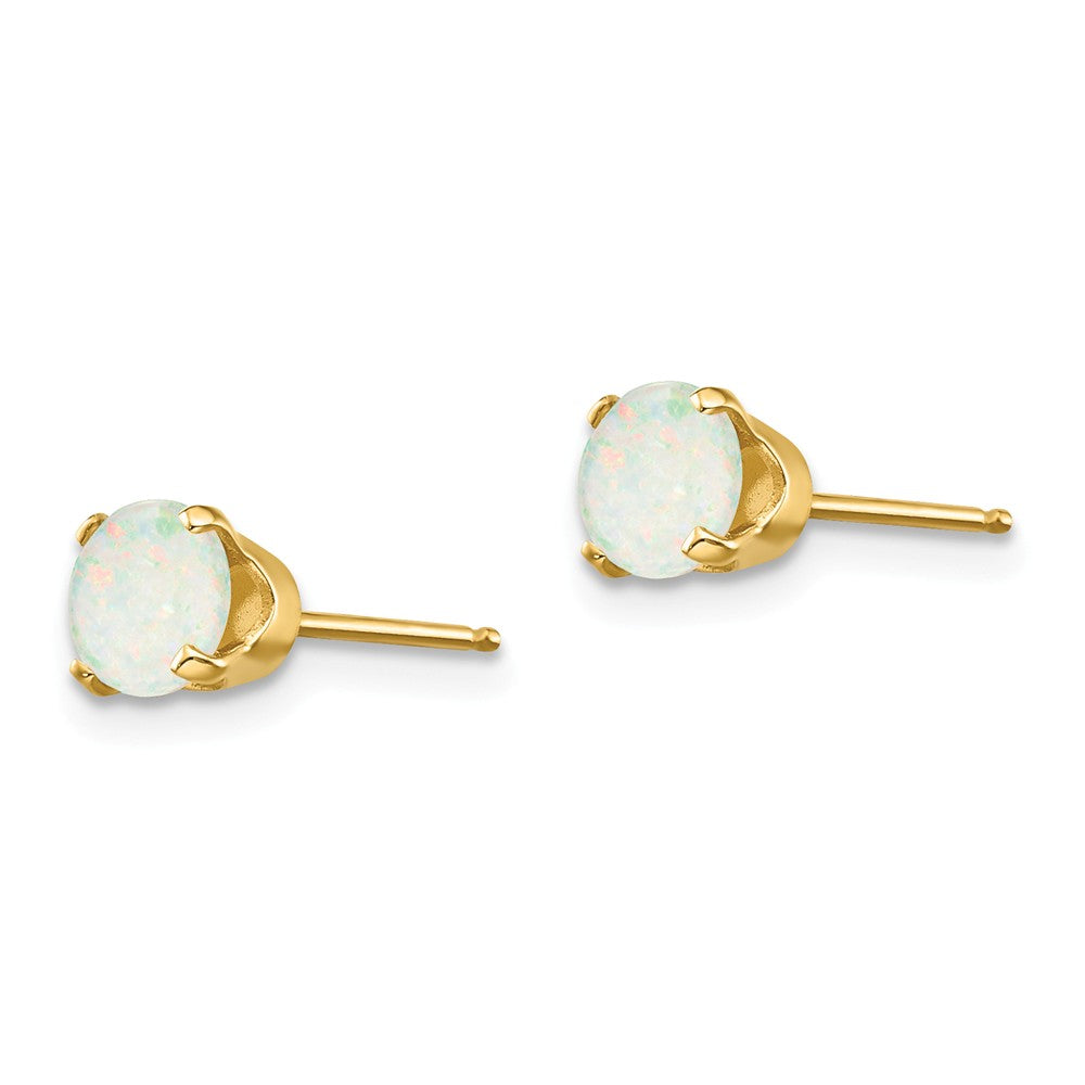 14K 5mm Opal Earrings - October