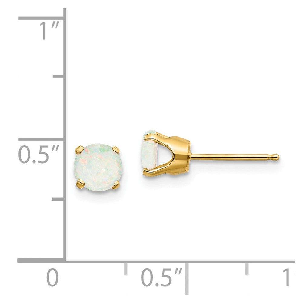 14k 5mm Opal Earrings - October