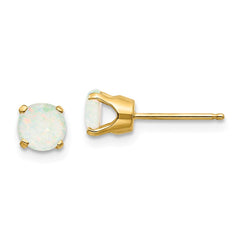 14K 5mm Opal Earrings - October
