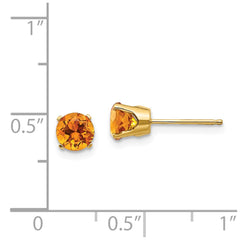 14k 5mm Citrine Earrings - November