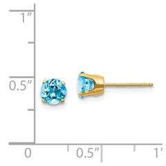 14k 5mm Blue Topaz Earrings - December