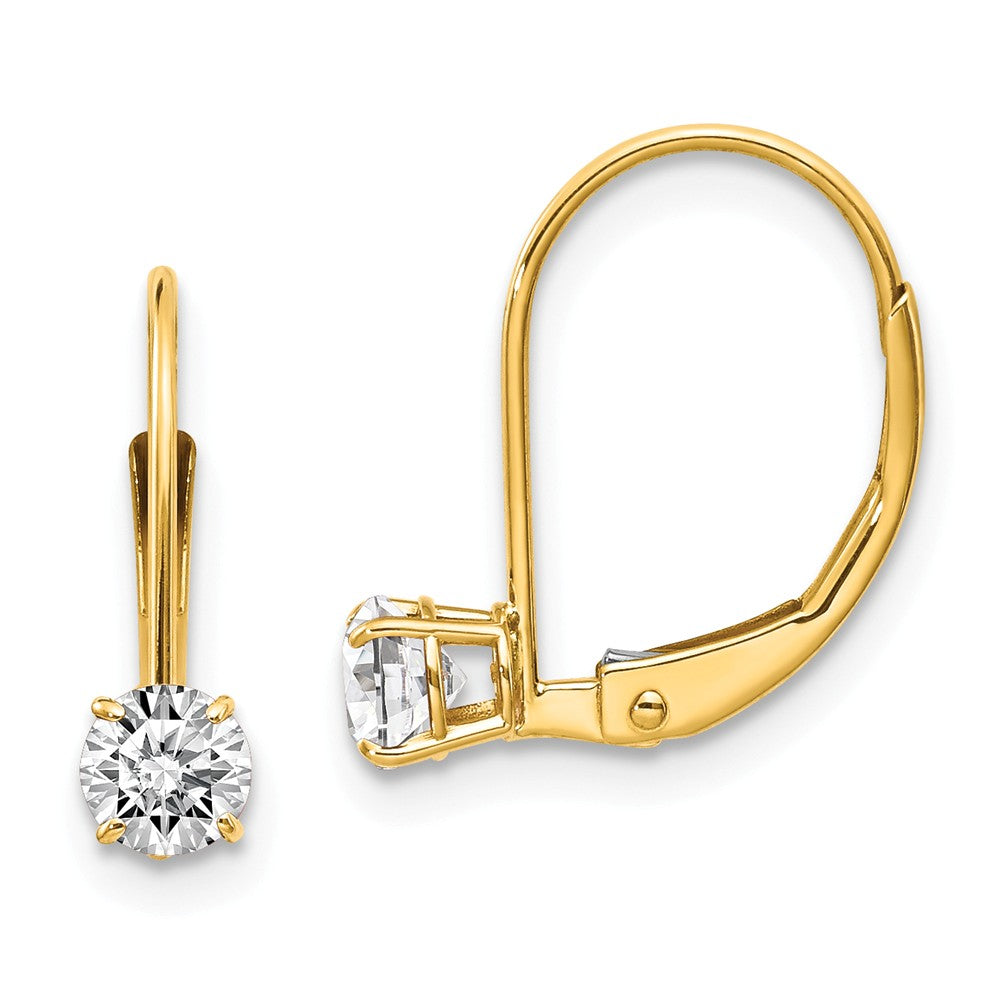 14K White Topaz Earrings April Main image