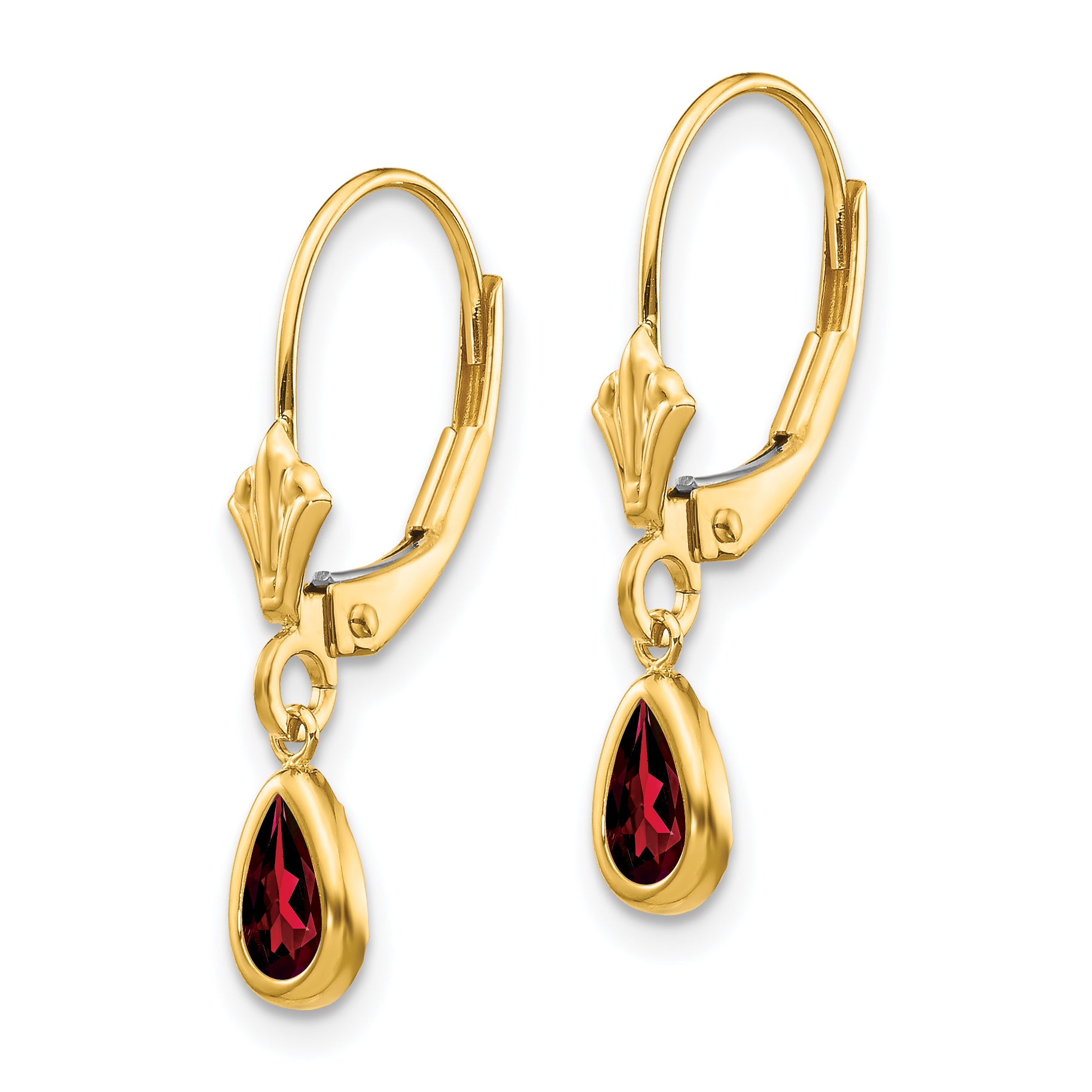 14k 6x4mm Garnet/January Earrings Secondary image