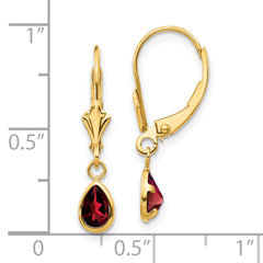 14k 6x4mm Garnet/January Earrings