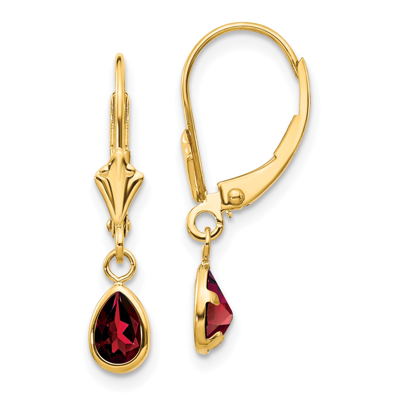 14k 6x4mm Garnet/January Earrings