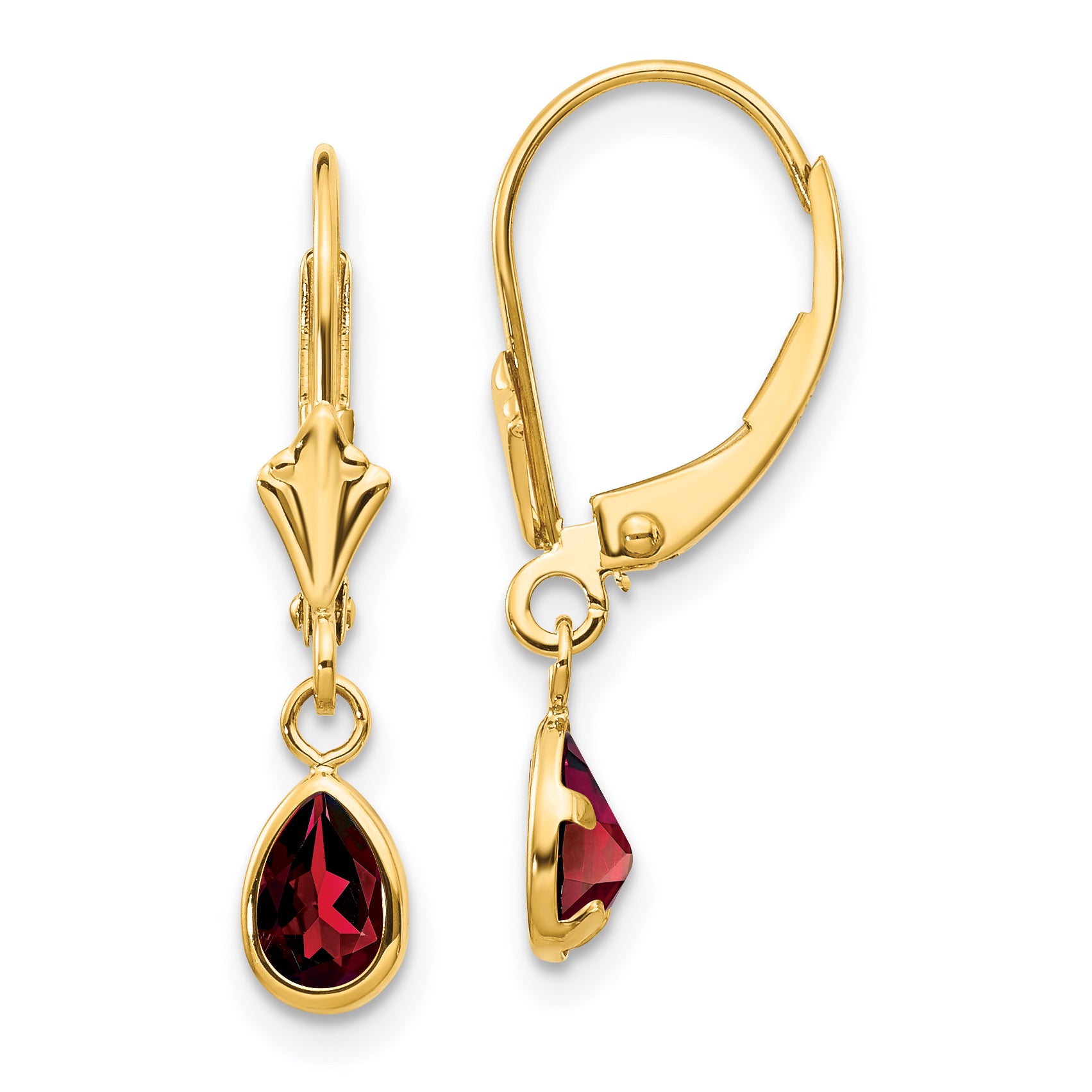 14k 6x4mm Garnet/January Earrings Main image