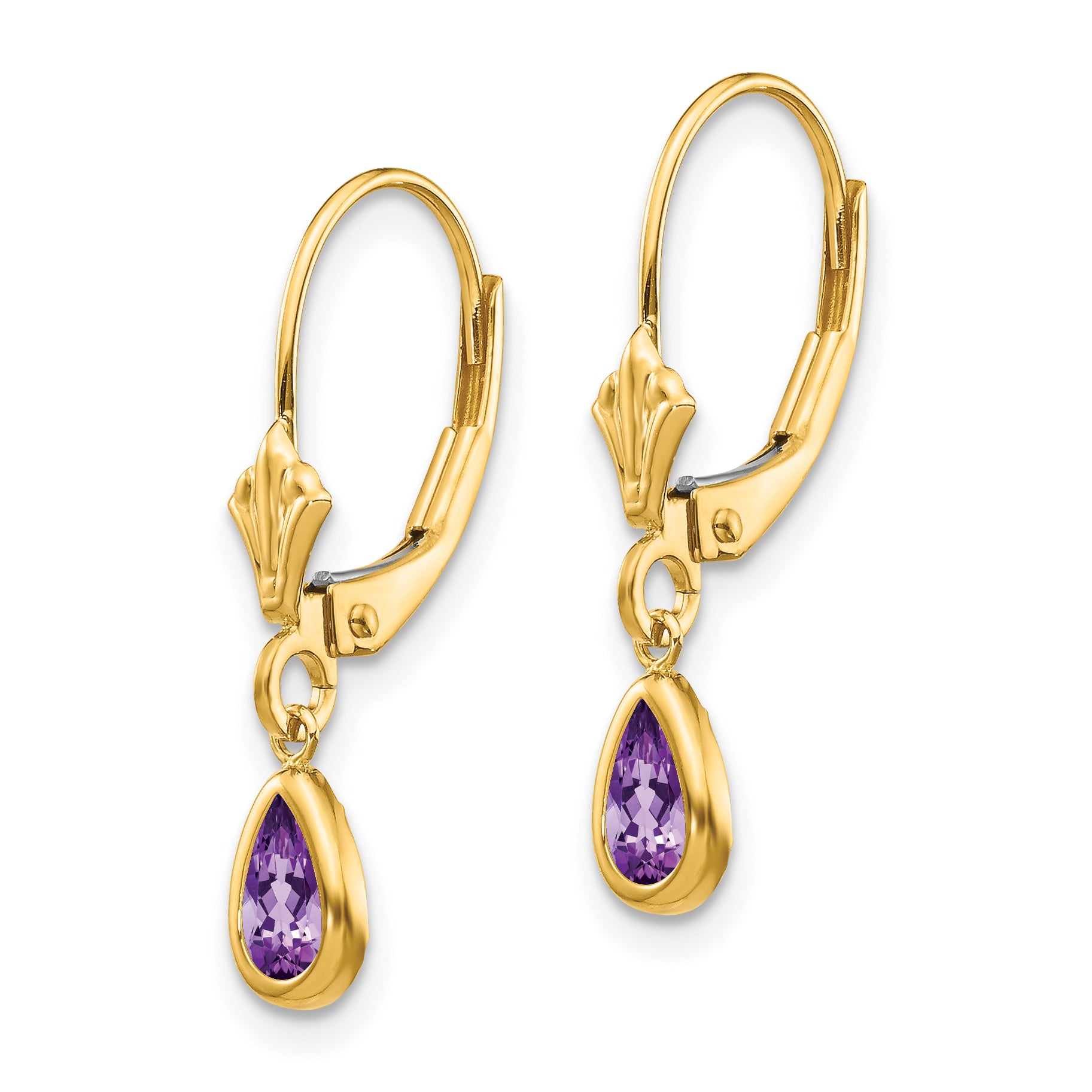 14k 6x4mm Amethyst/February Earrings Secondary image