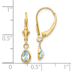 14k 6x4mm March/Aquamarine Earrings