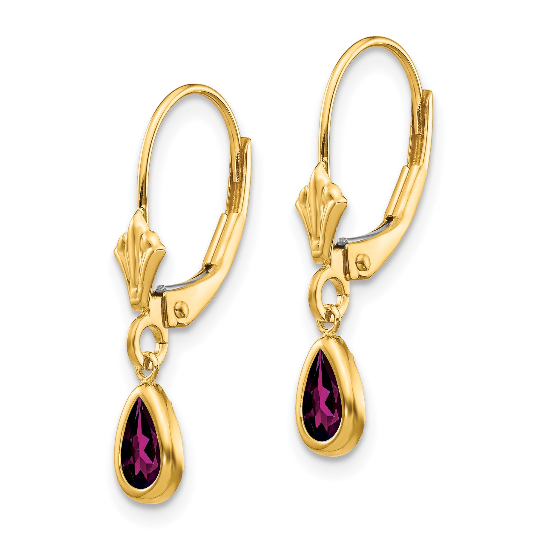 14k 6x4mm Rhodolite Garnet/June Earrings Secondary image