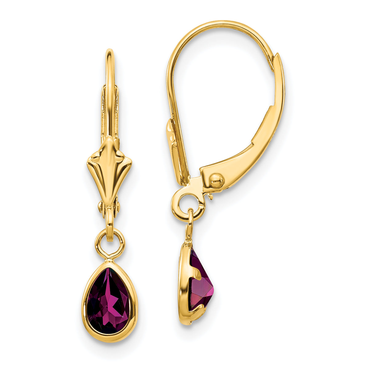 14k 6x4mm Rhodolite Garnet/June Earrings