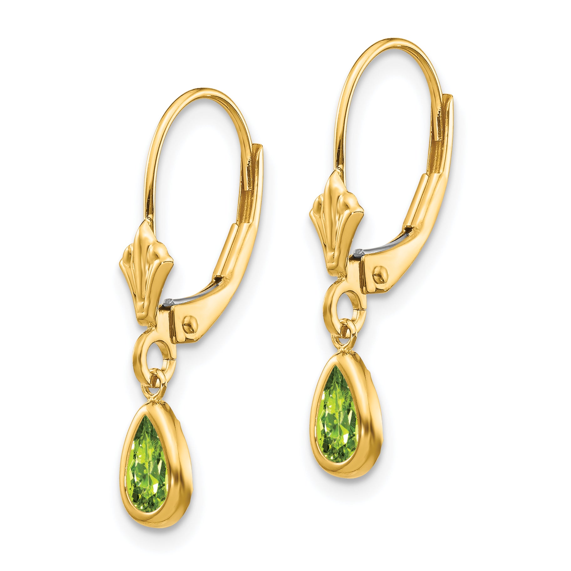 14k 6x4mm August/Peridot Earrings Secondary image