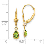 14k 6x4mm August/Peridot Earrings