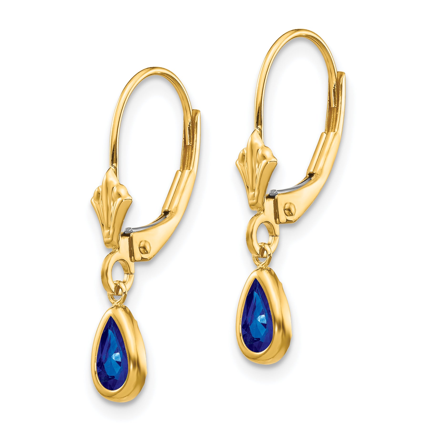 14k 6x4mm September/Sapphire Earrings Secondary image