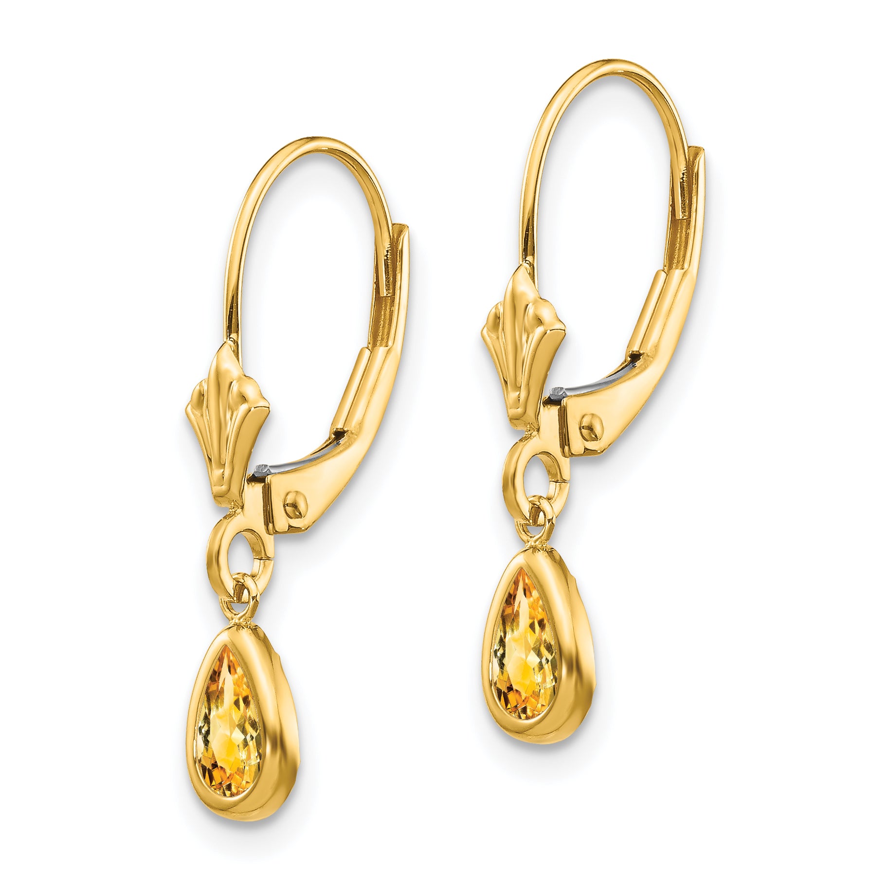 14k 6x4mm November/Citrine Earrings Secondary image
