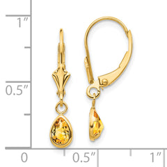 14k 6x4mm November/Citrine Earrings