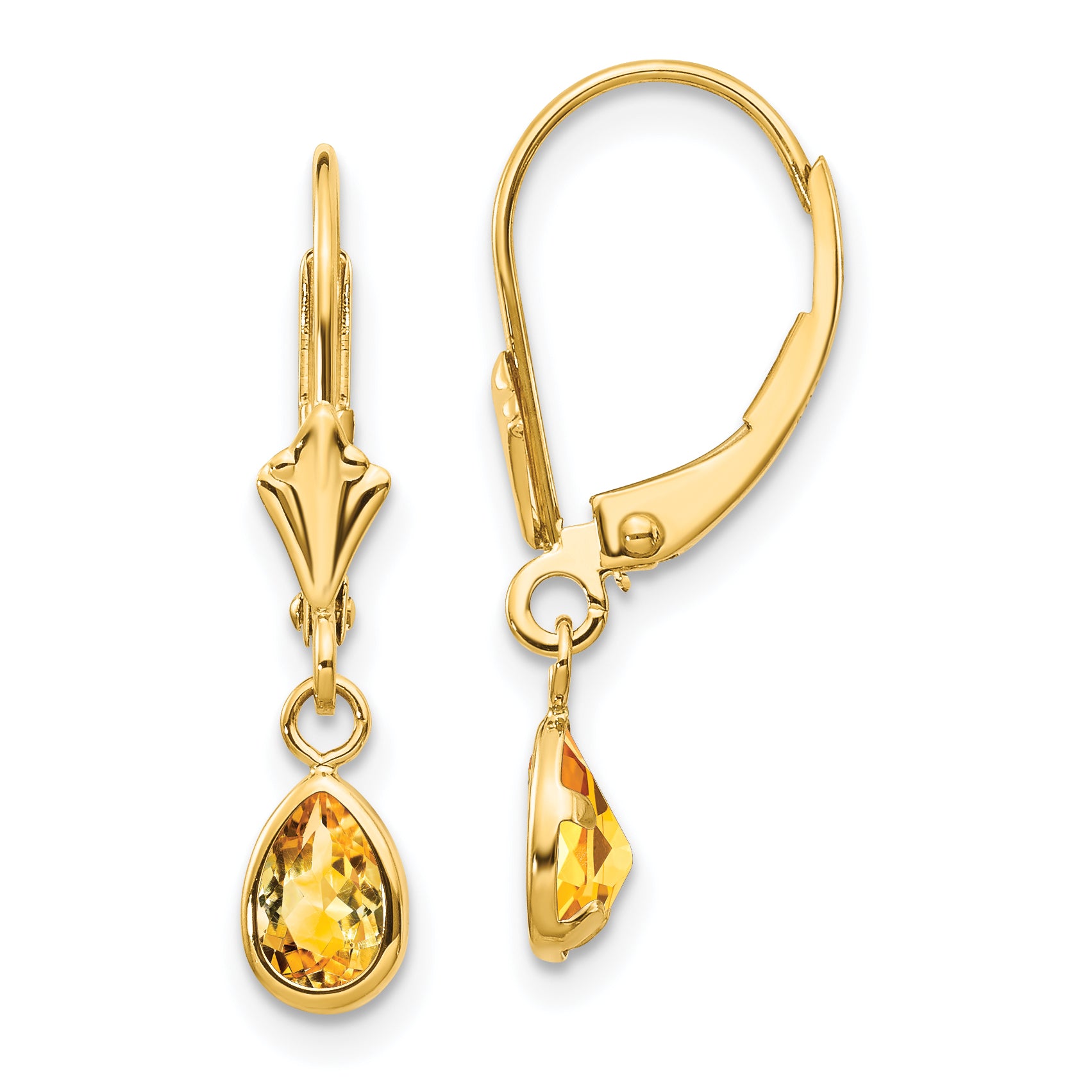 14k 6x4mm November/Citrine Earrings Main image