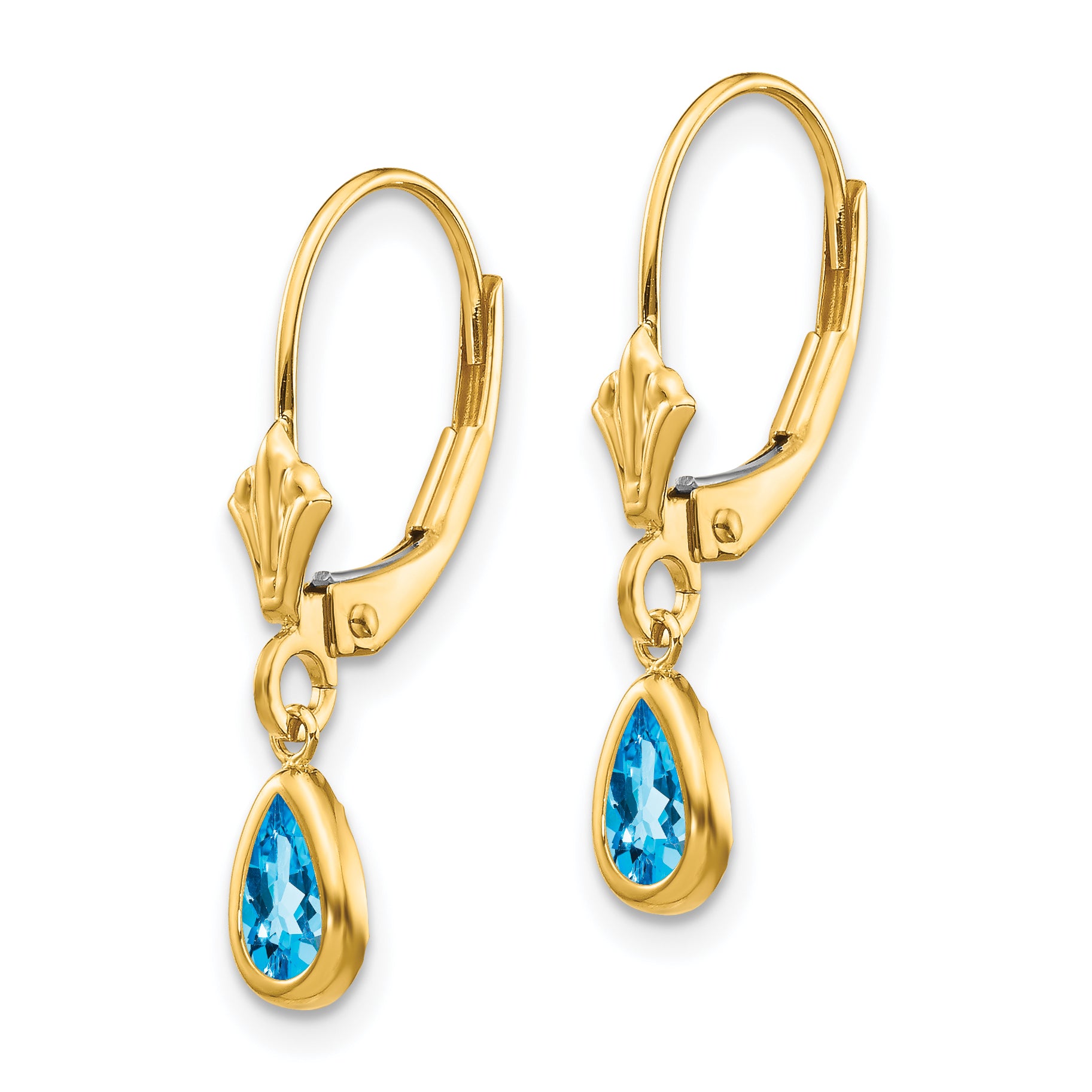 14k 6x4mm December/Blue Topaz Earrings Secondary image